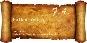 Felker Anita névjegykártya