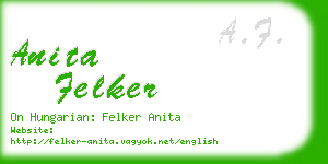 anita felker business card